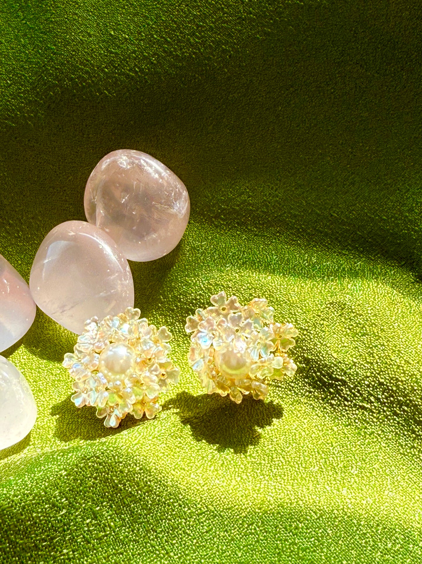 Bride's Pure White Bouquet Earrings