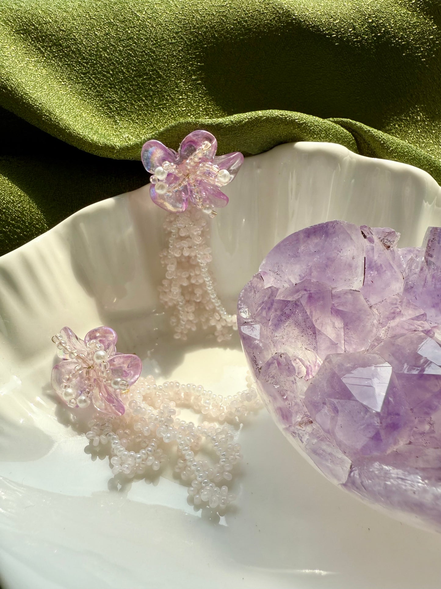 Wisteria Heart Earrings