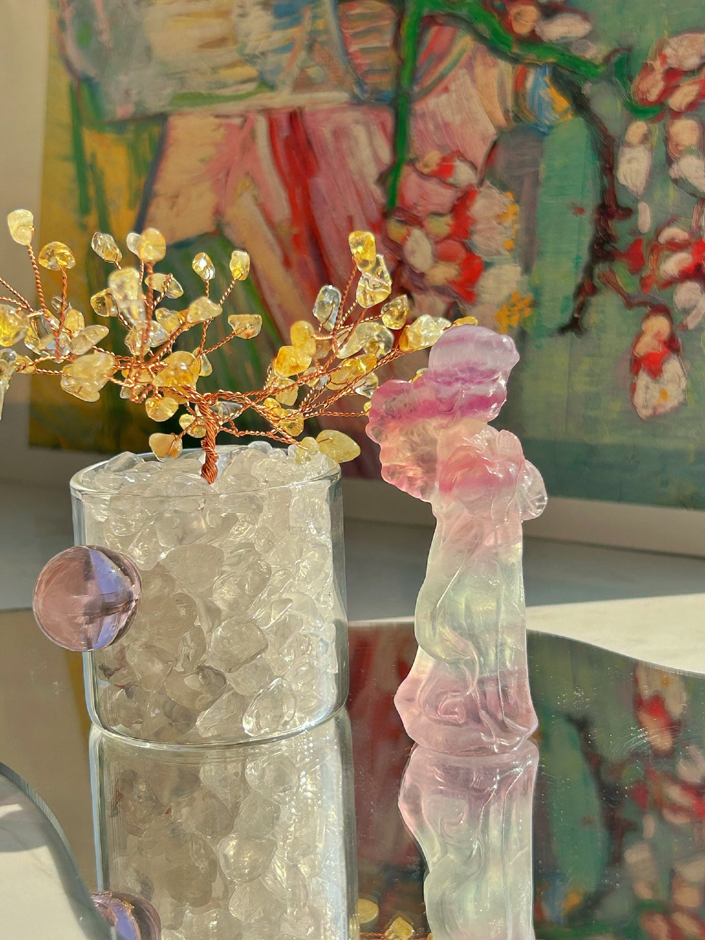 Fluorite Angel Sculpture