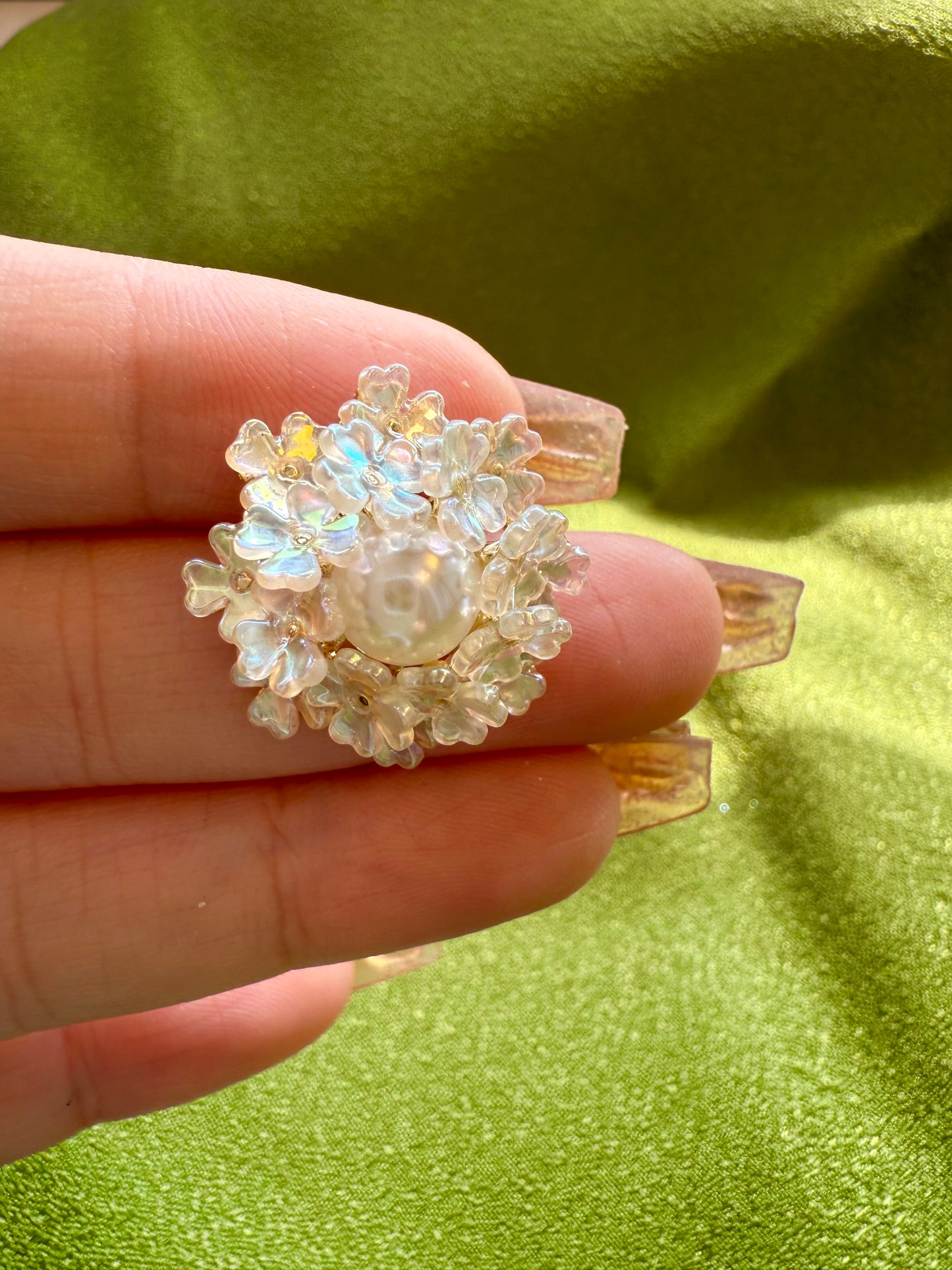 Bride's Pure White Bouquet Earrings
