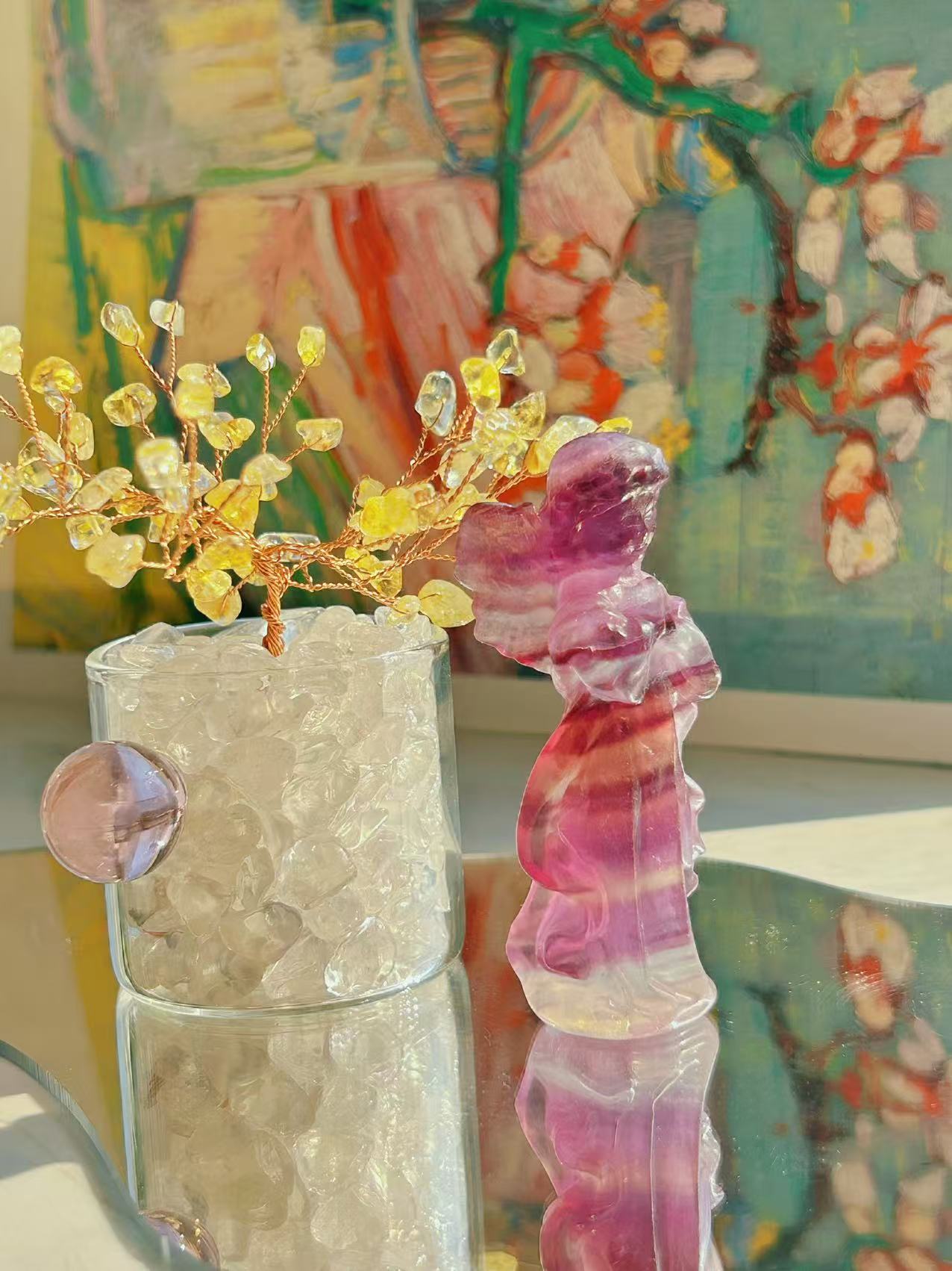 Fluorite Angel Sculpture