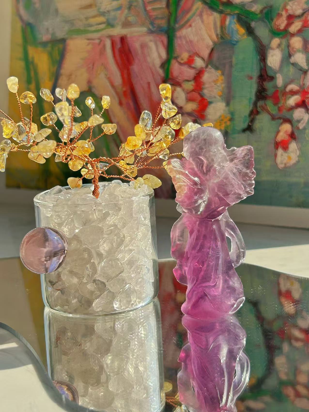 Fluorite Angel Sculpture