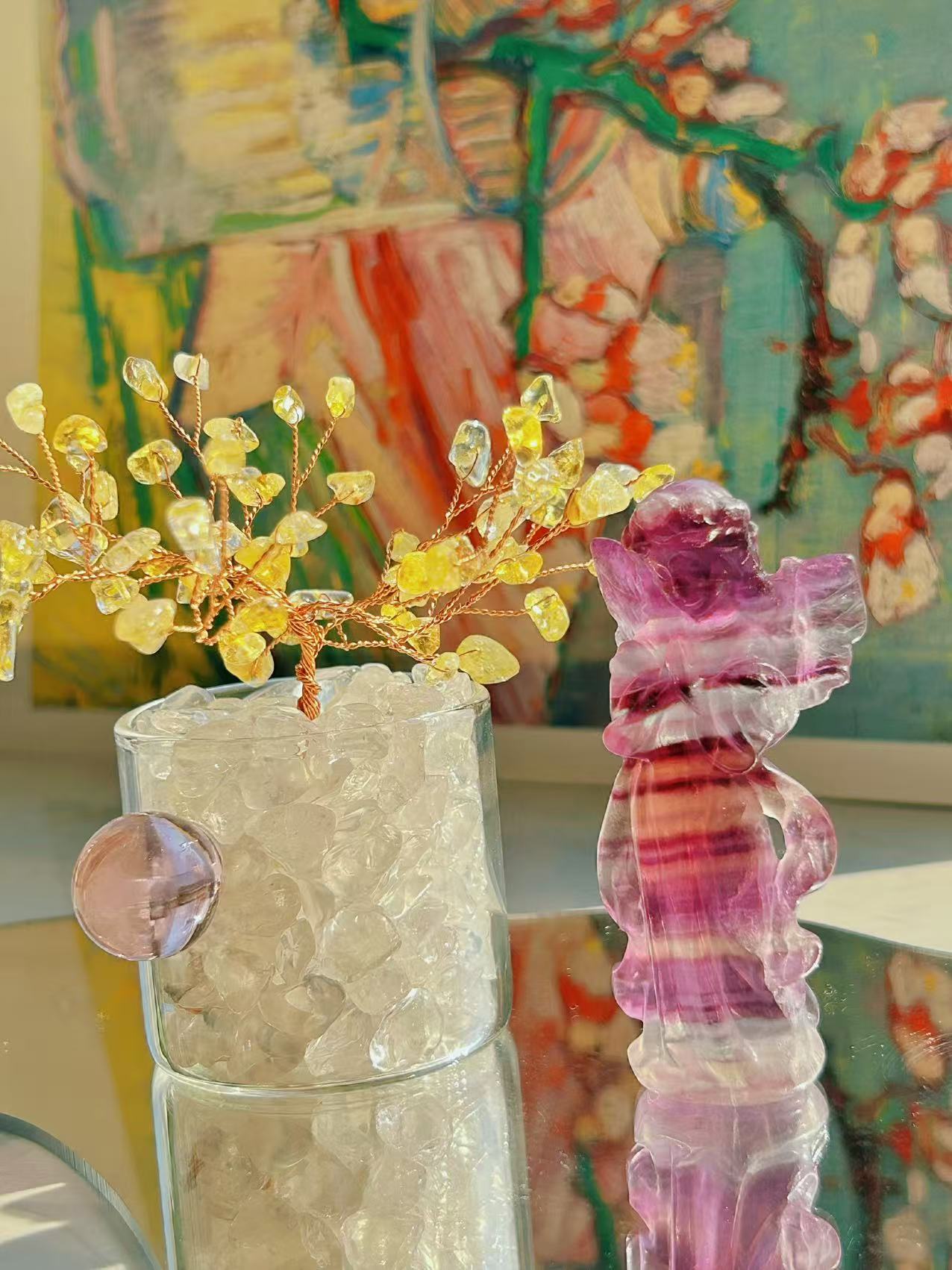 Fluorite Angel Sculpture