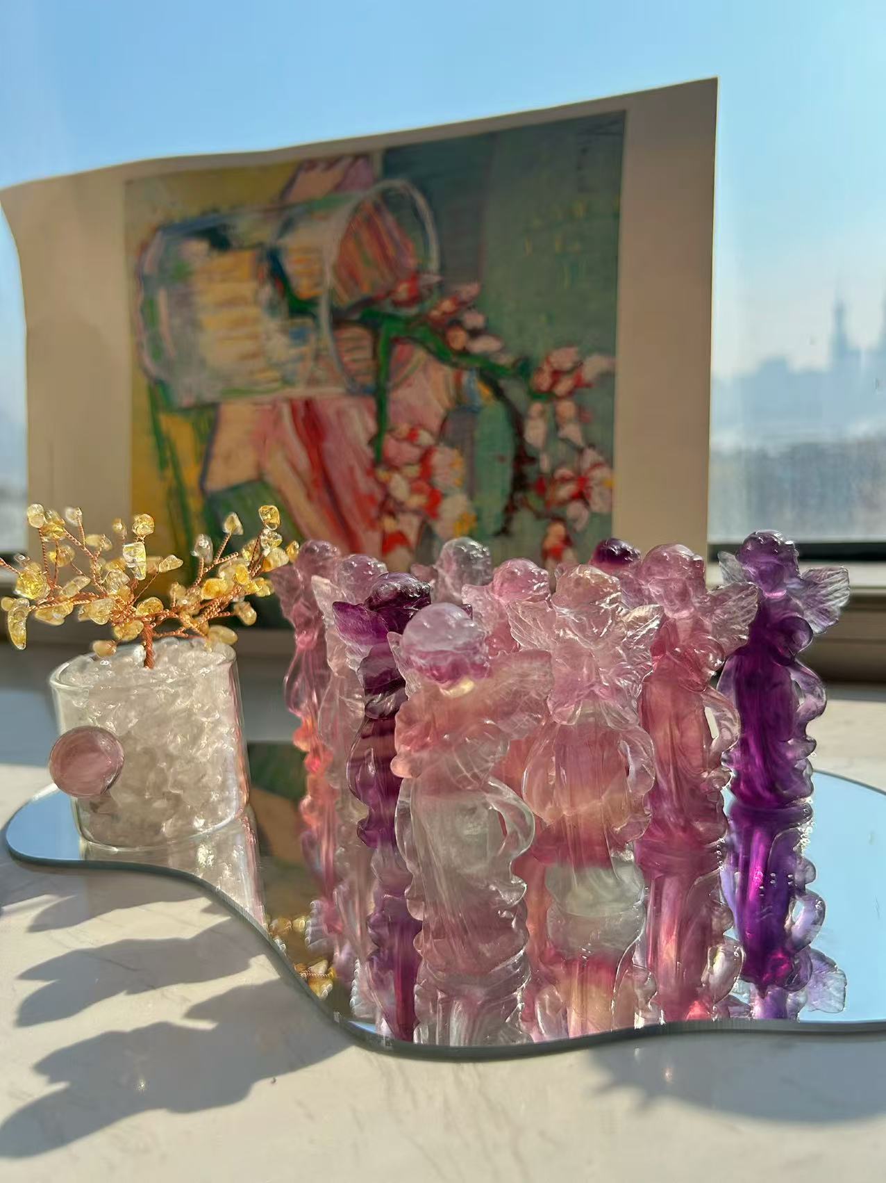 Fluorite Angel Sculpture