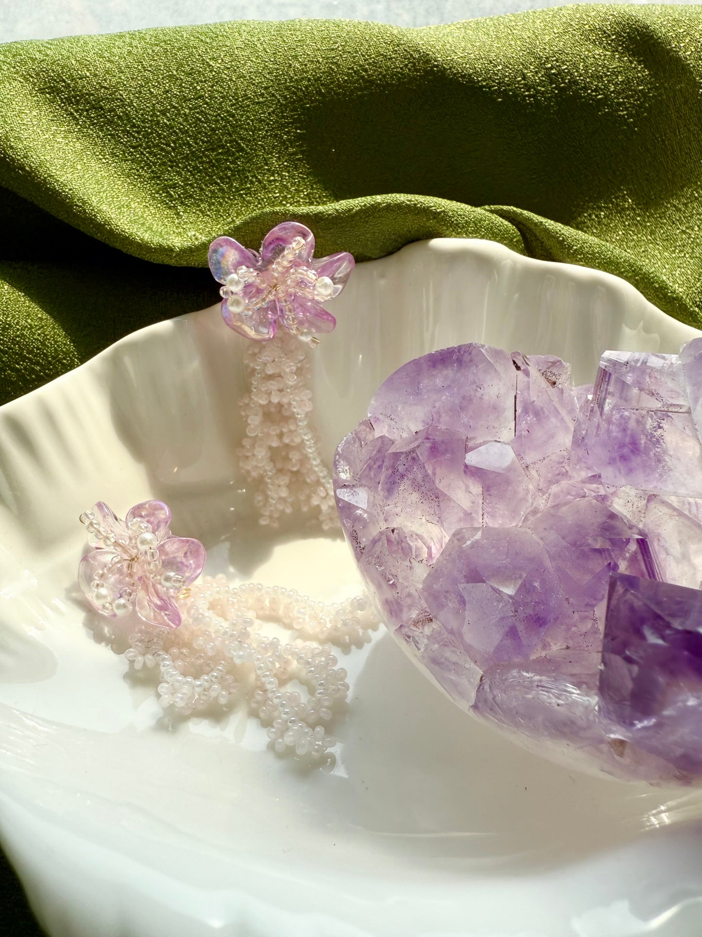 Wisteria Heart Earrings