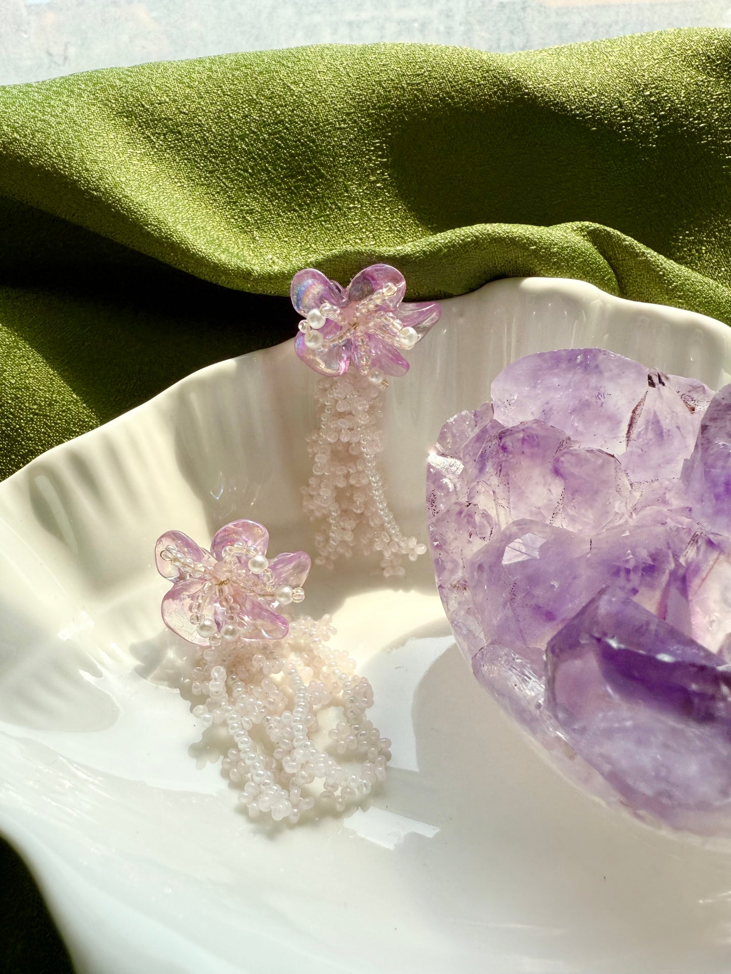 Wisteria Heart Earrings
