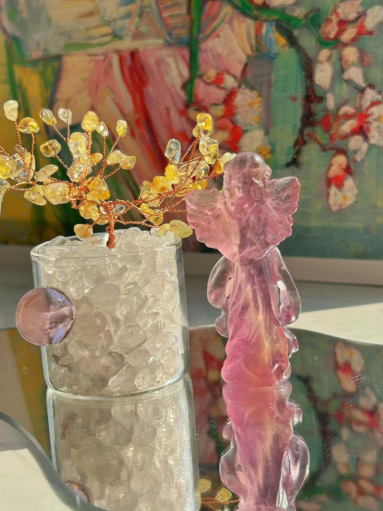 Fluorite Angel Sculpture