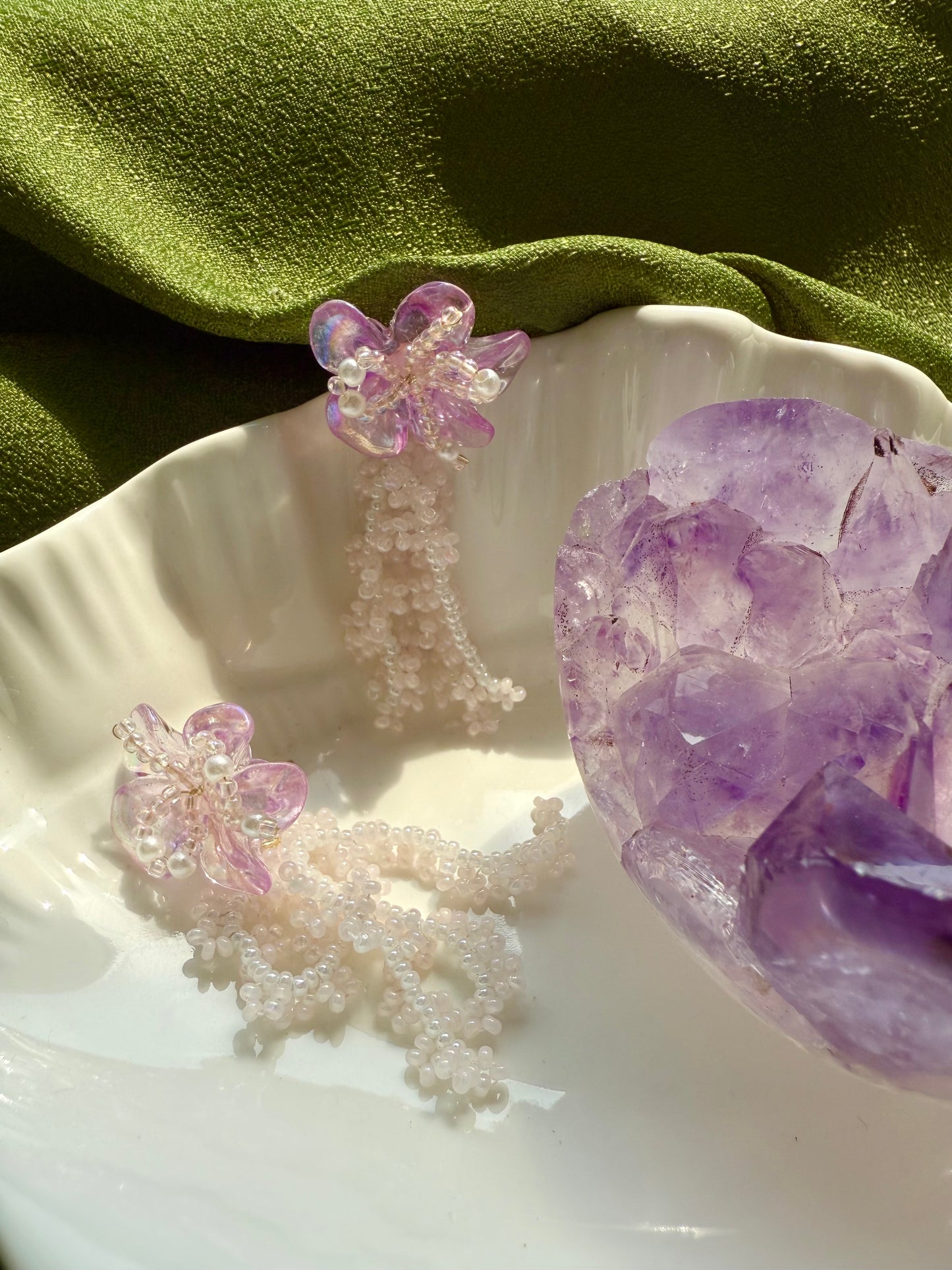 Wisteria Heart Earrings