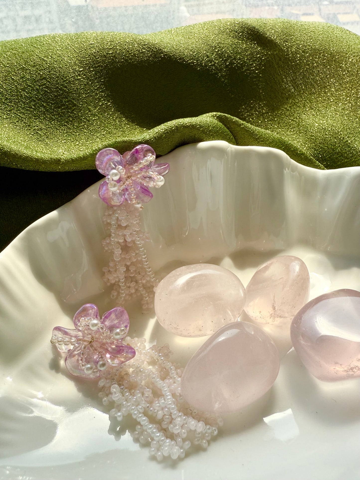 Wisteria Heart Earrings