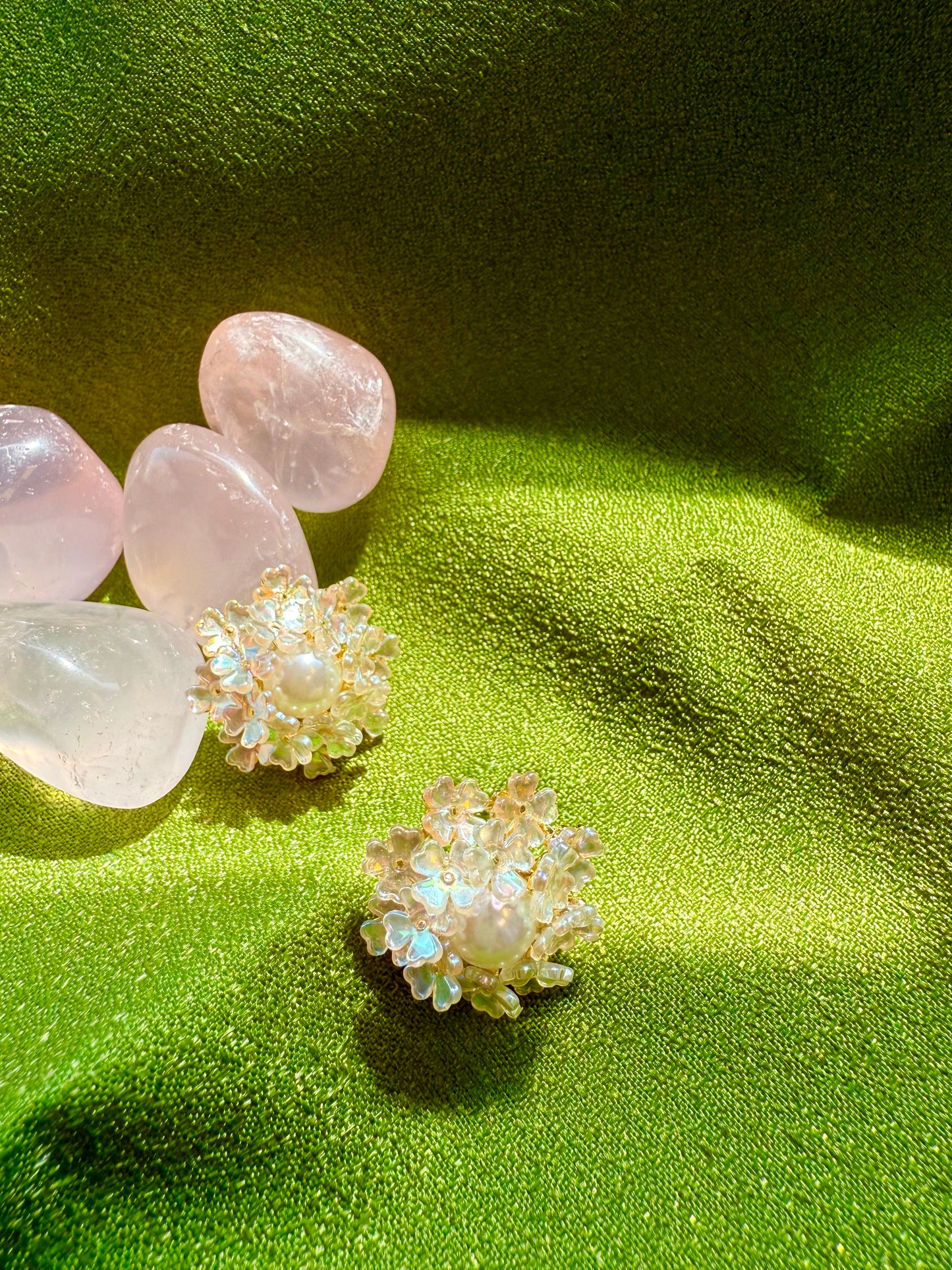 Bride's Pure White Bouquet Earrings
