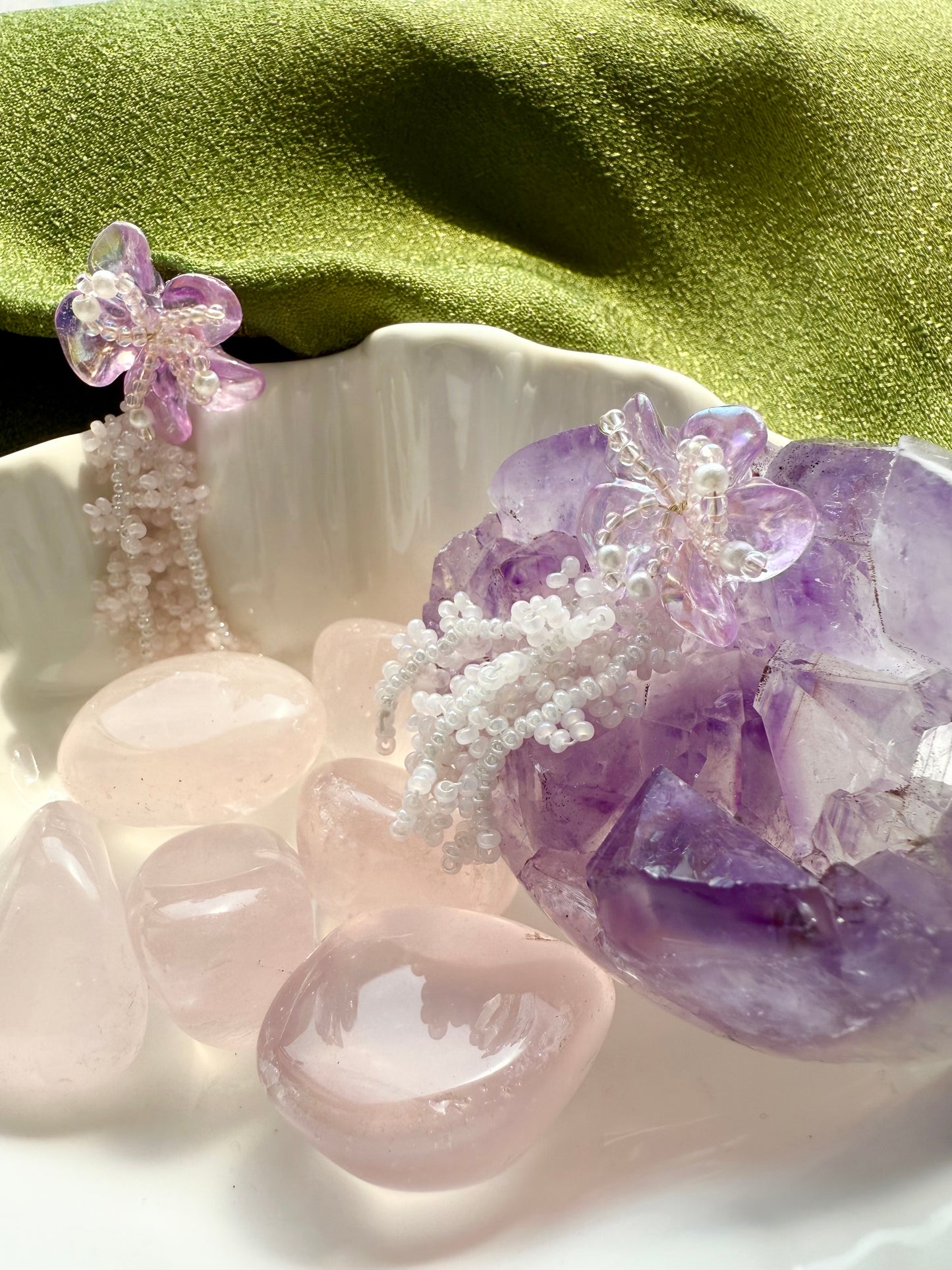 Wisteria Heart Earrings