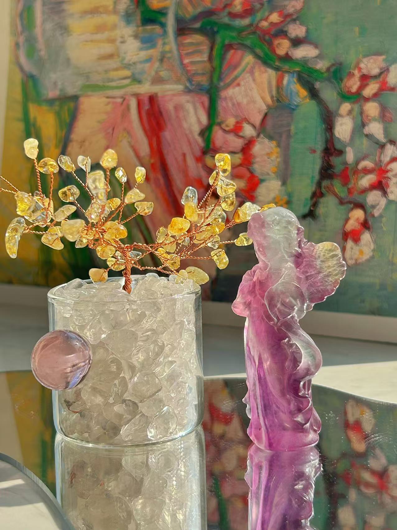 Fluorite Angel Sculpture