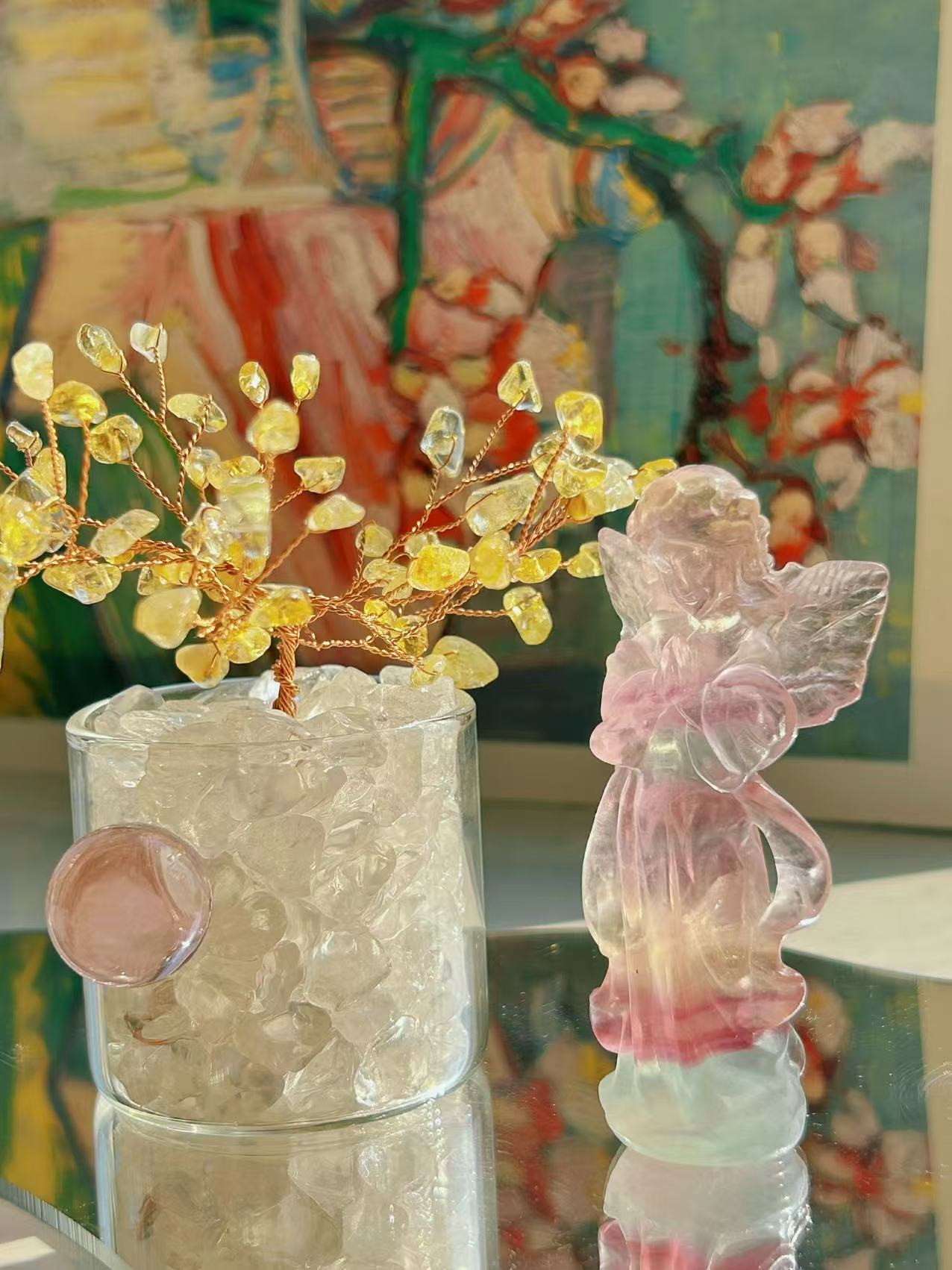 Fluorite Angel Sculpture