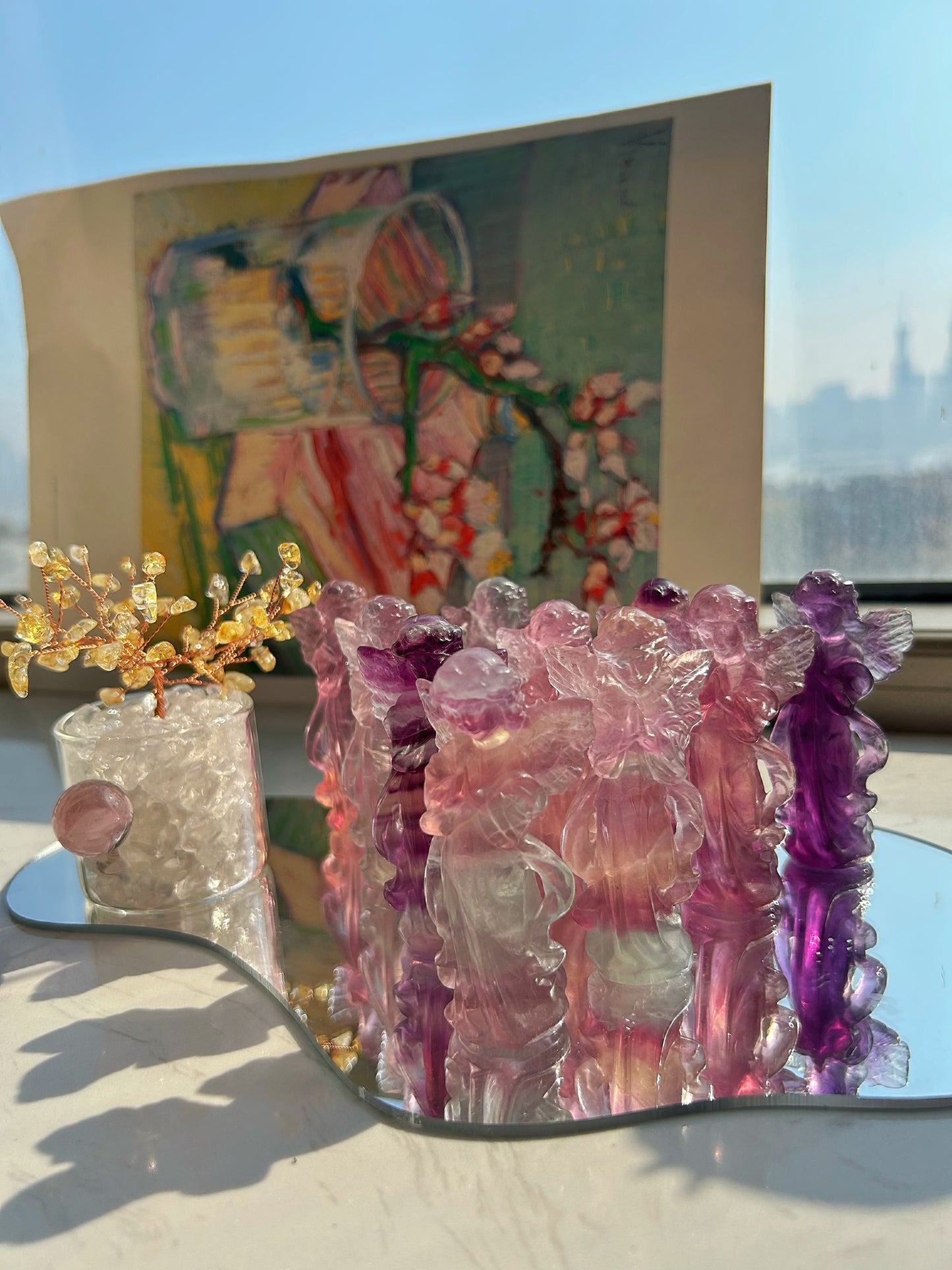 Fluorite Angel Sculpture