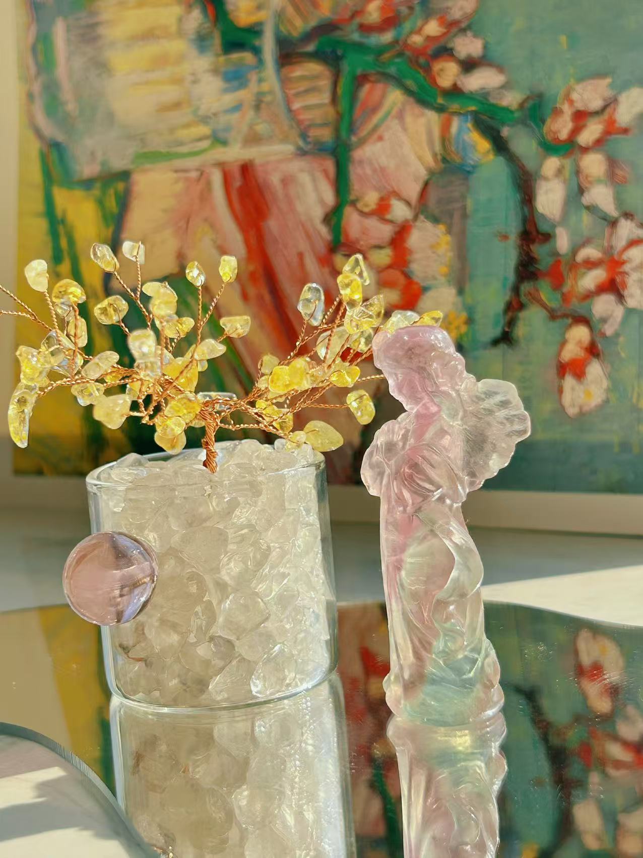 Fluorite Angel Sculpture