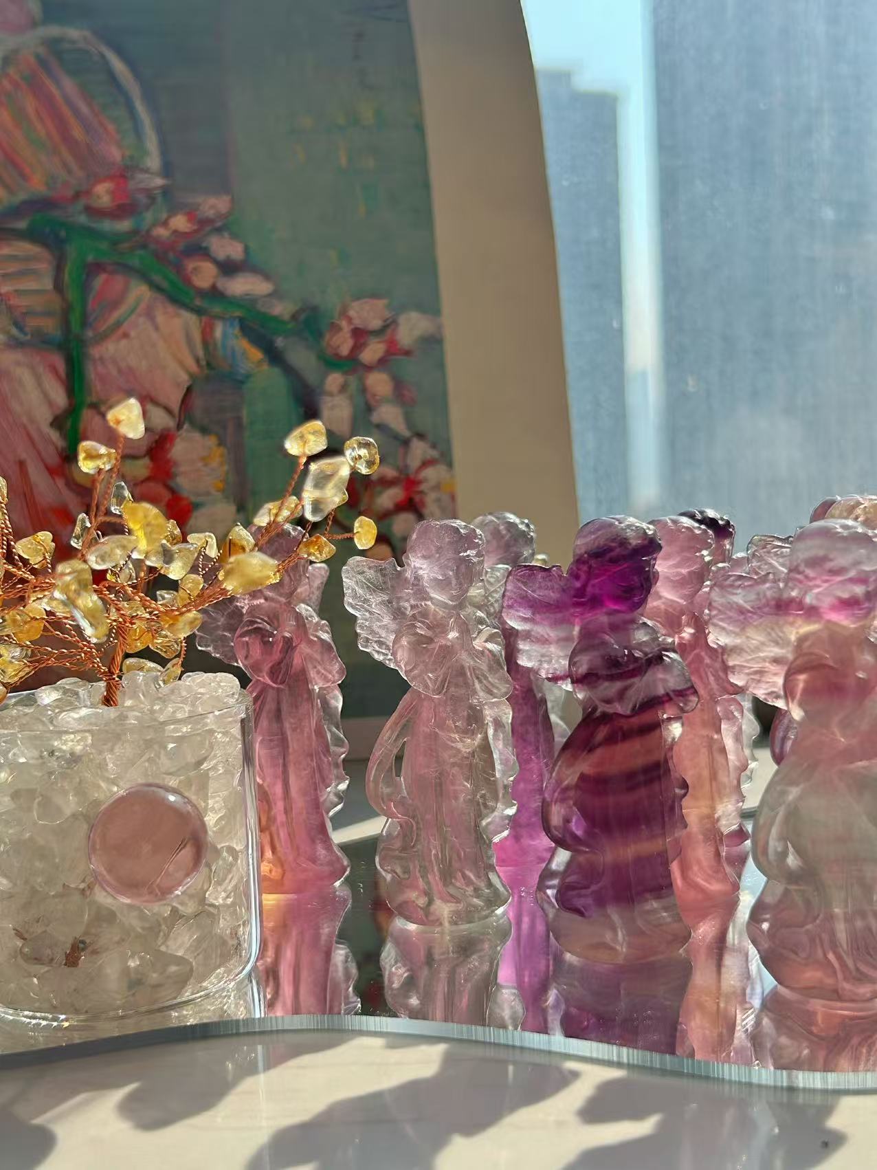 Fluorite Angel Sculpture