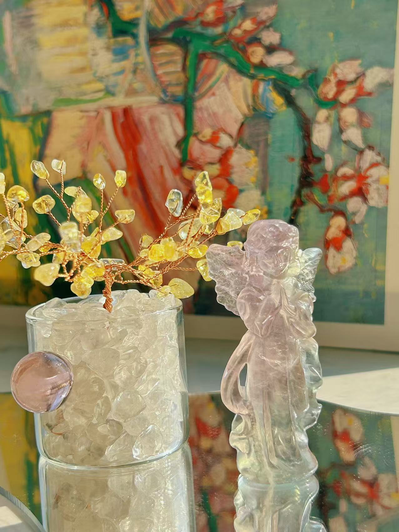 Fluorite Angel Sculpture