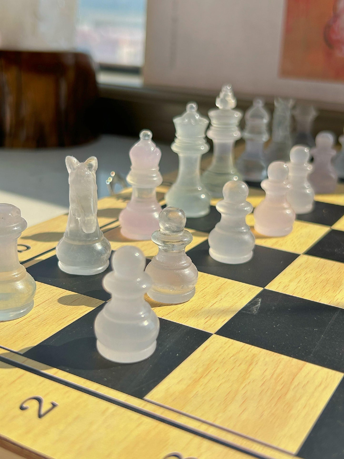 Fluorite Crystal Chess Set