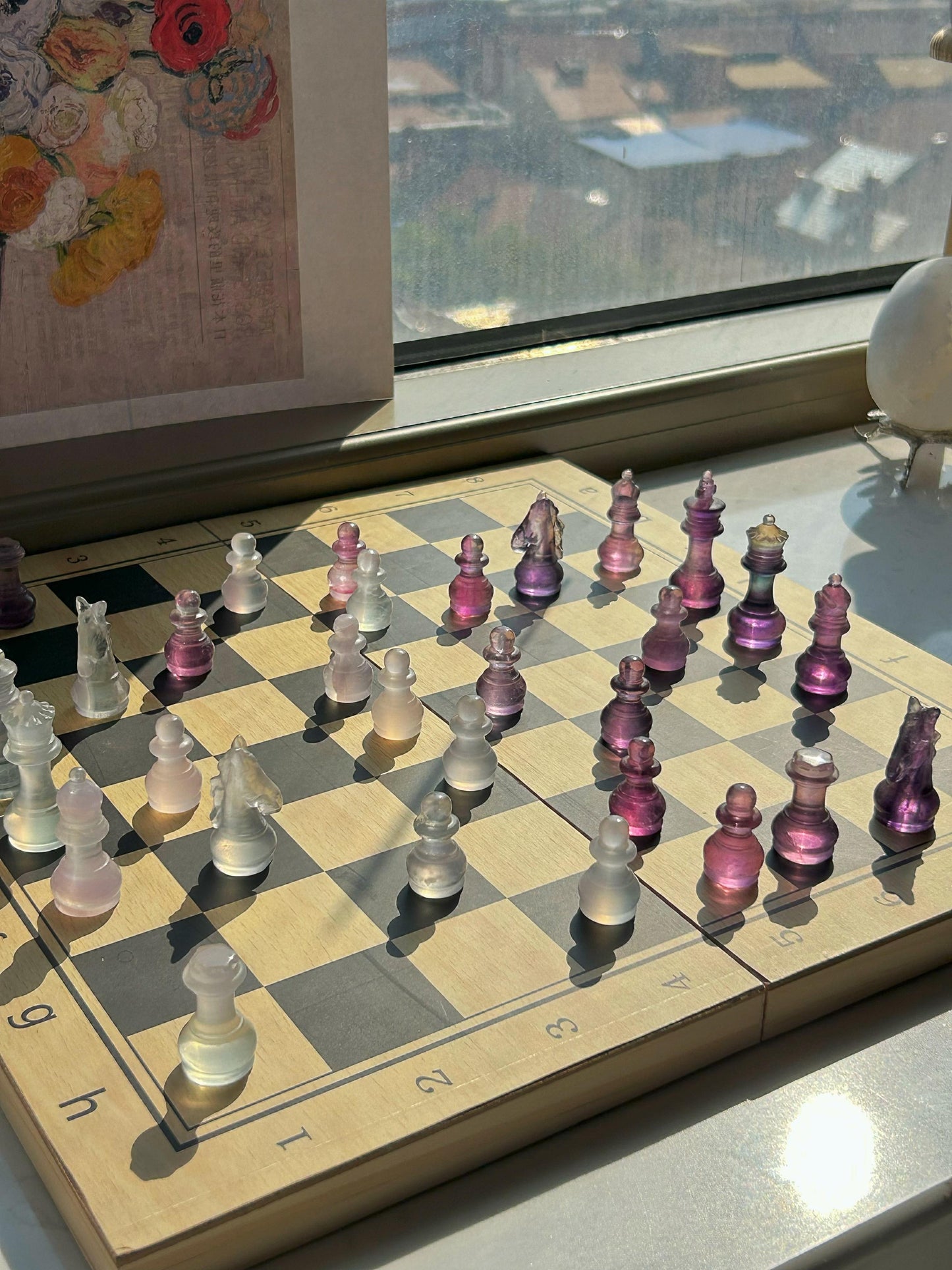 Fluorite Crystal Chess Set