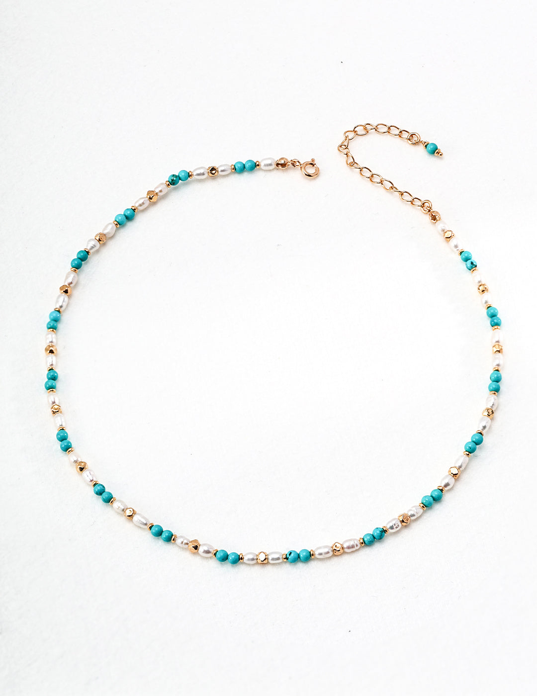 Pearls and Turquoise Stones Necklace