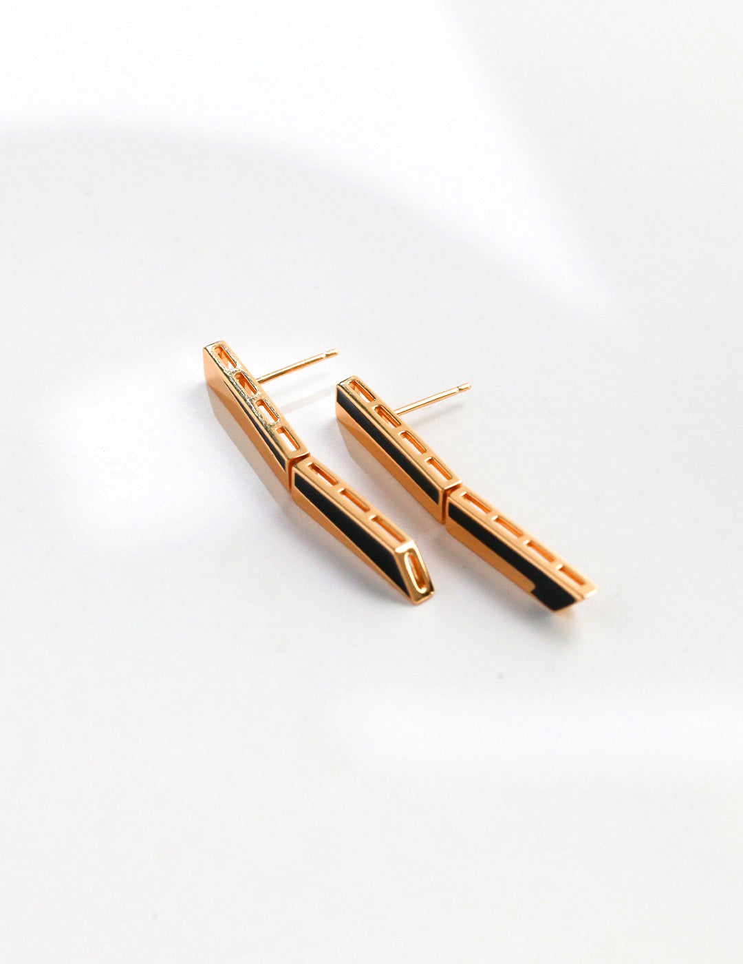 Silver Drip Enamel Earrings