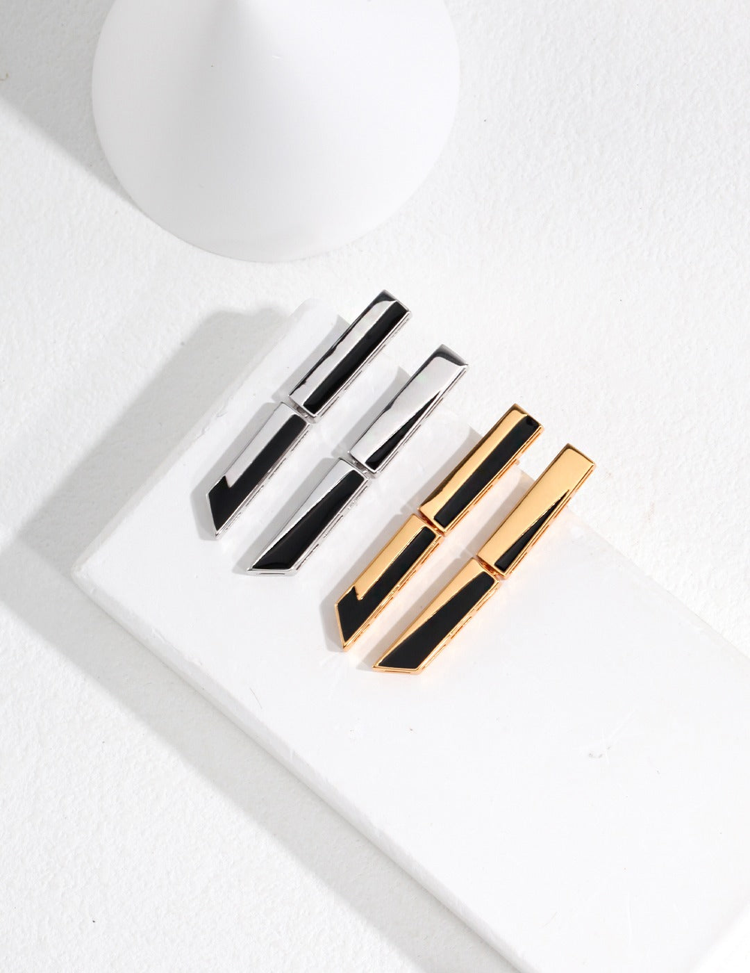 Silver Drip Enamel Earrings