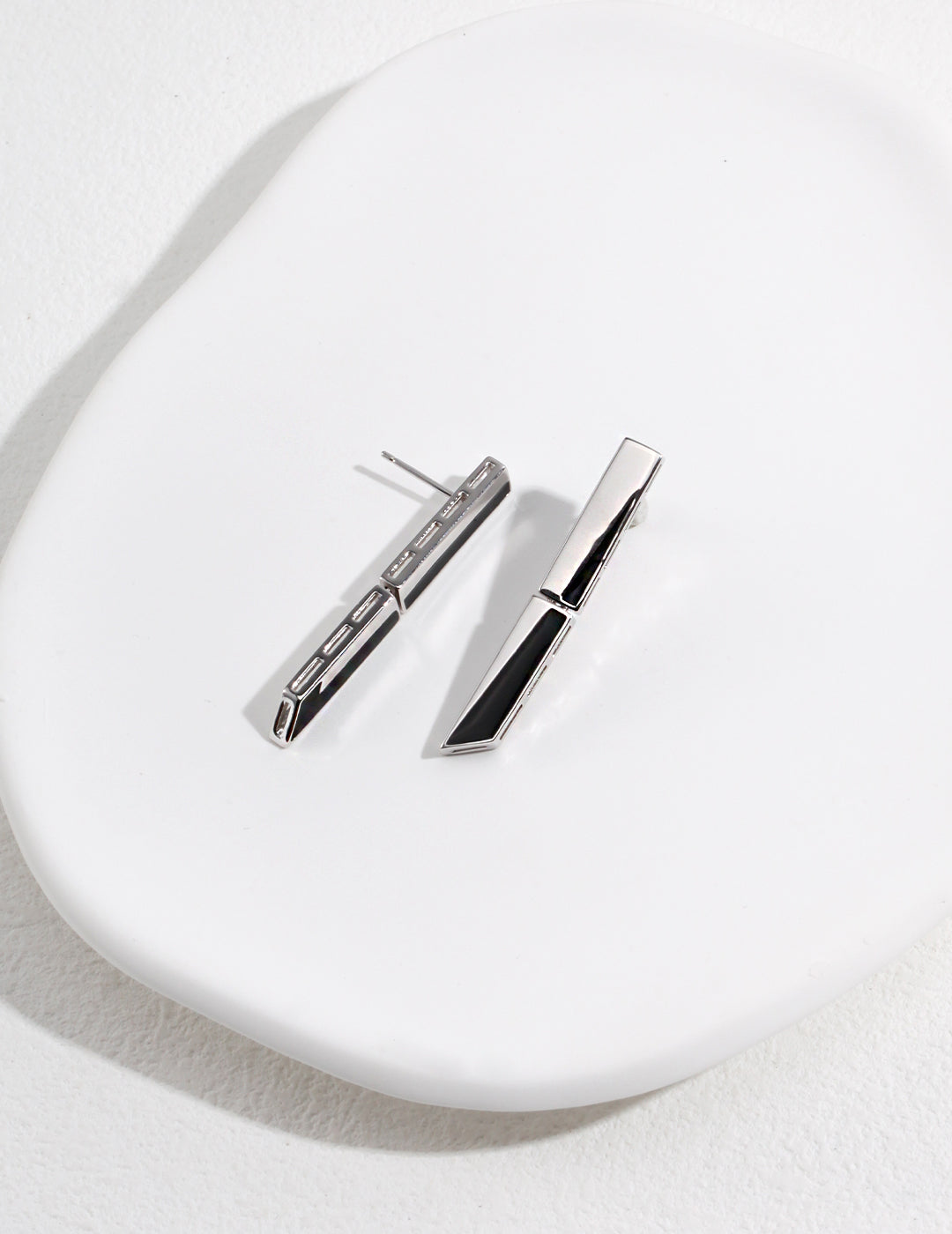 Silver Drip Enamel Earrings
