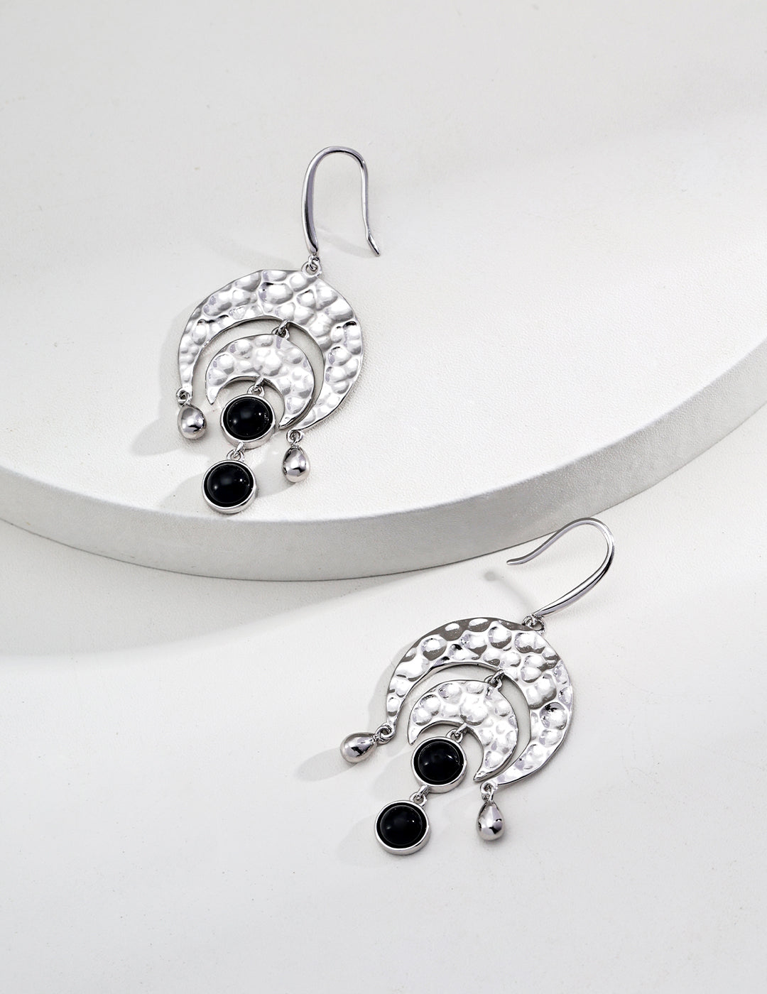 Moon Goddess Earrings-S925 Silver Agate