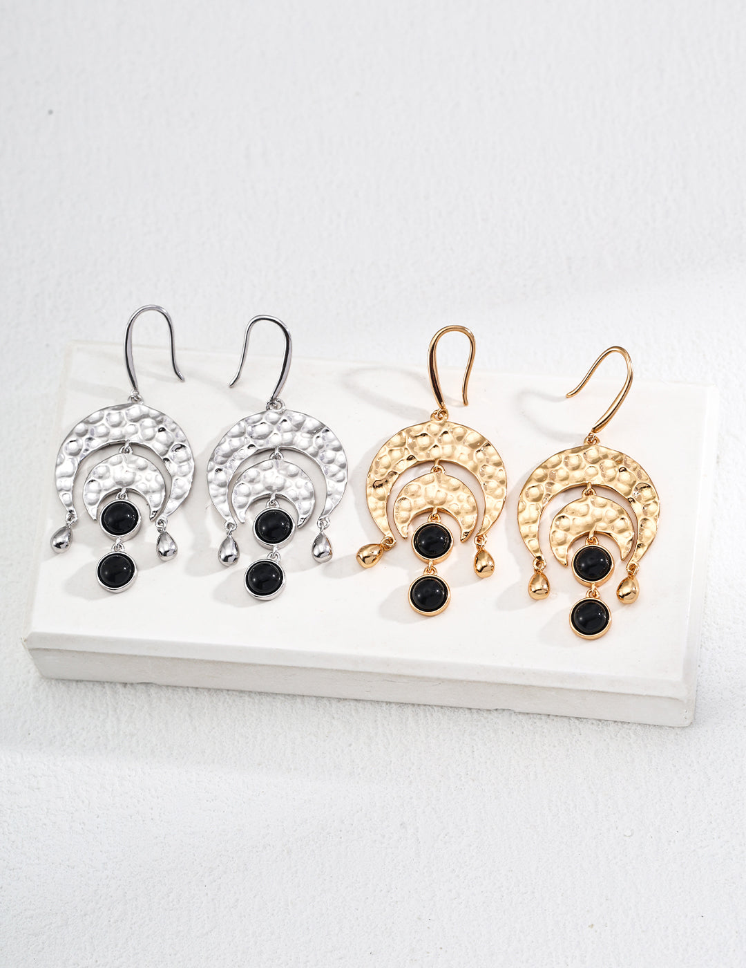 Moon Goddess Earrings-S925 Silver Agate